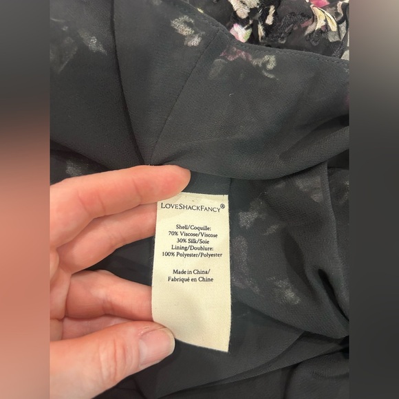 LOVE SHACK FANCY - Black Lorencia Tired Ruffled Silk- Blend Maxi Dress Size 4 - Picture 12 of 16